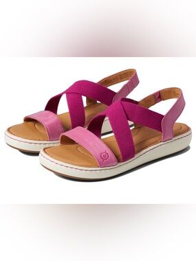 Born Jayla dark pink open toe sandals 7